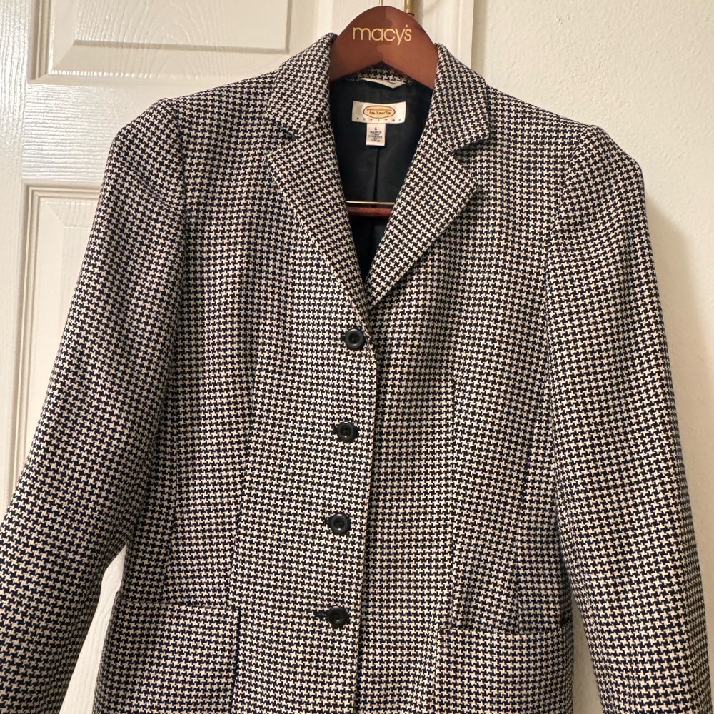 Talbots Houndstooth Wool Blazer 6